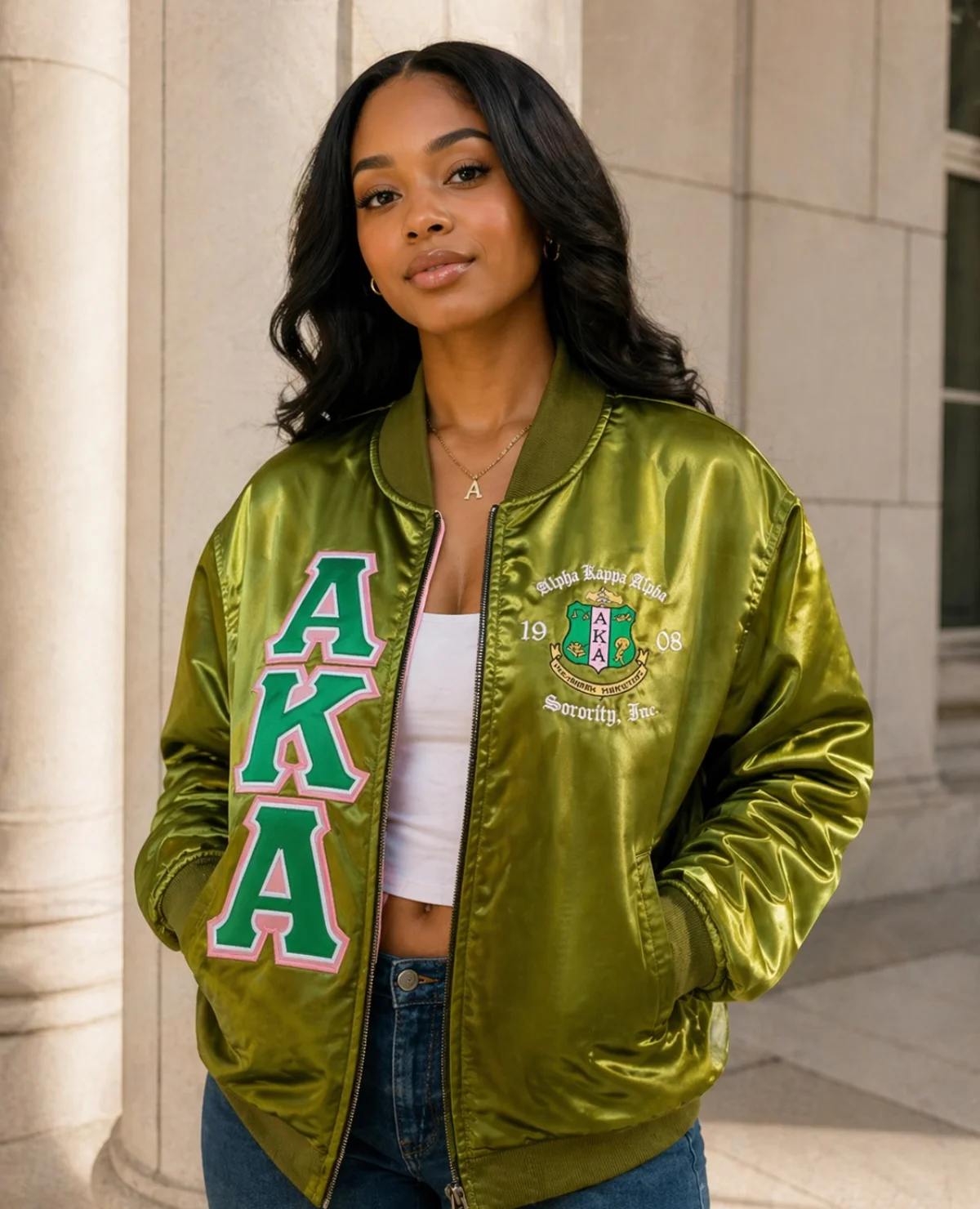Alpha Kappa Alpha Greek Satin Jackets