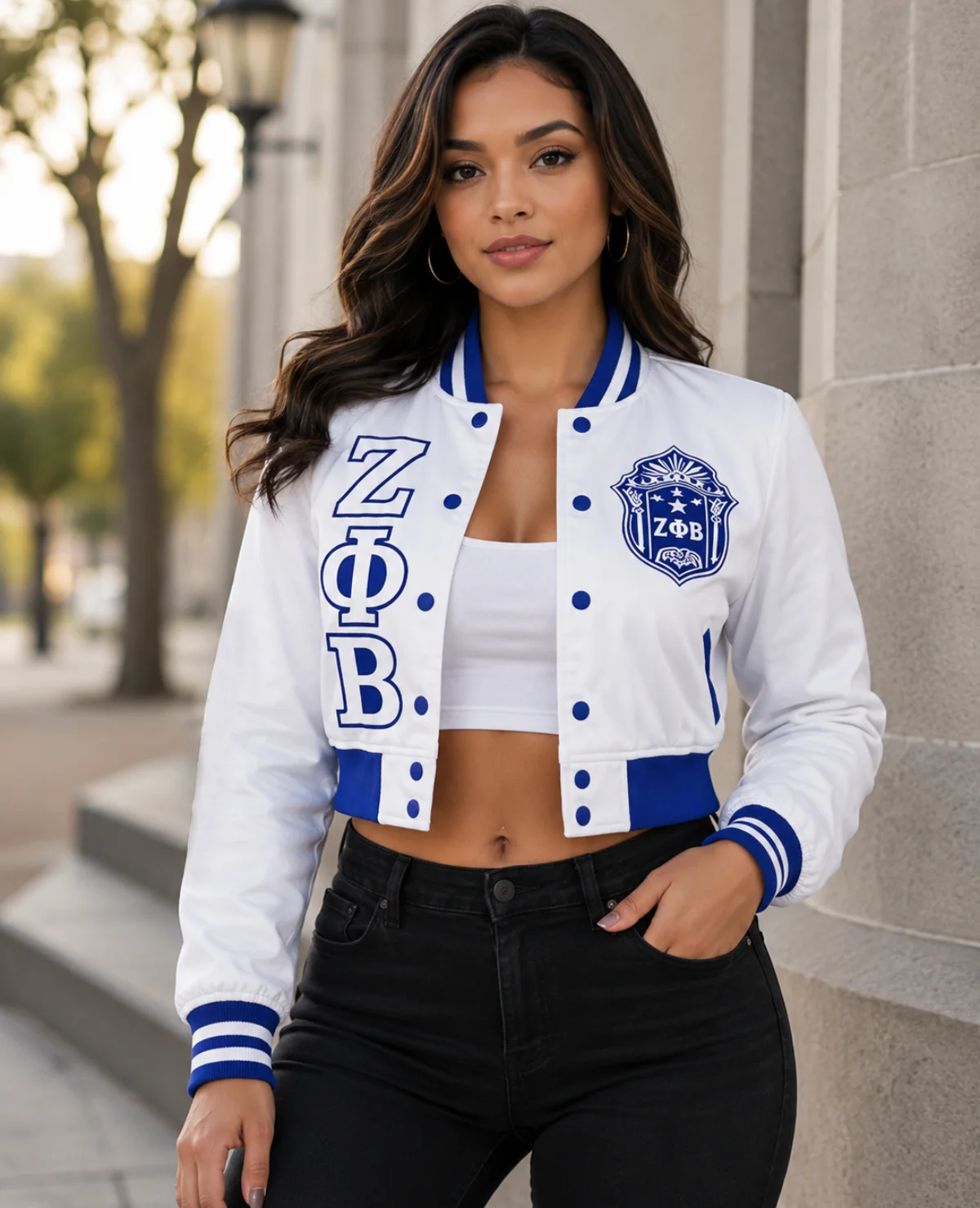 Zeta Phi Beta Greek Croptop Jackets